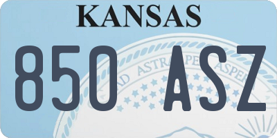 KS license plate 850ASZ