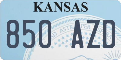 KS license plate 850AZD