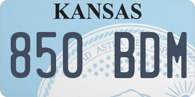 KS license plate 850BDM