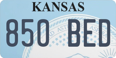 KS license plate 850BED