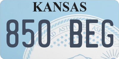 KS license plate 850BEG