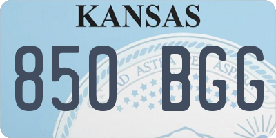 KS license plate 850BGG