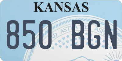 KS license plate 850BGN