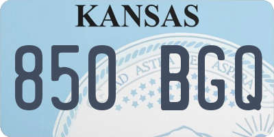 KS license plate 850BGQ