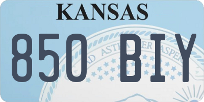 KS license plate 850BIY