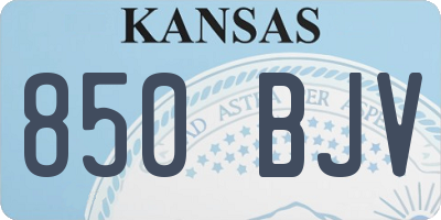 KS license plate 850BJV
