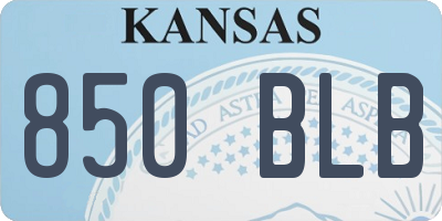 KS license plate 850BLB