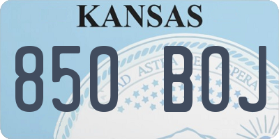 KS license plate 850BOJ