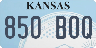 KS license plate 850BOQ