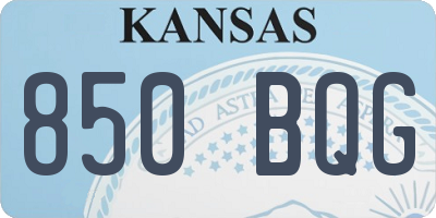 KS license plate 850BQG