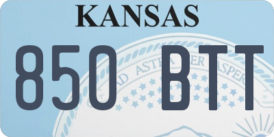 KS license plate 850BTT