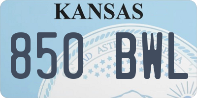 KS license plate 850BWL