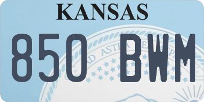KS license plate 850BWM