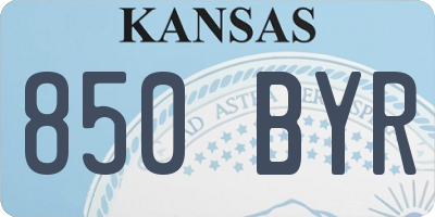 KS license plate 850BYR