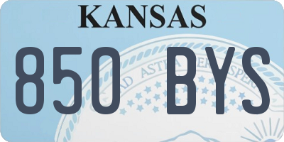 KS license plate 850BYS