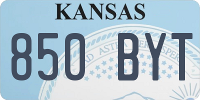 KS license plate 850BYT