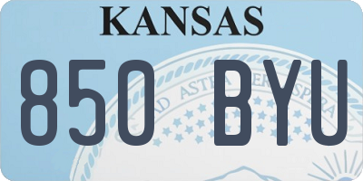 KS license plate 850BYU