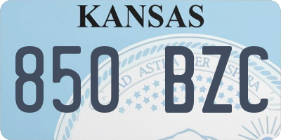 KS license plate 850BZC