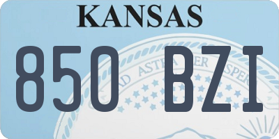 KS license plate 850BZI