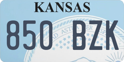 KS license plate 850BZK