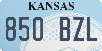 KS license plate 850BZL