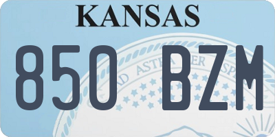 KS license plate 850BZM