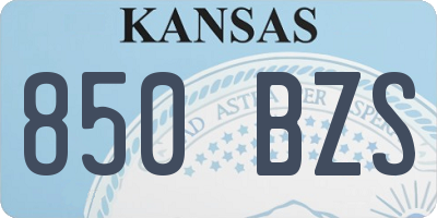 KS license plate 850BZS
