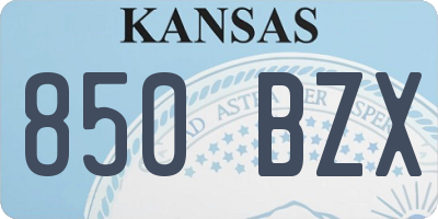 KS license plate 850BZX