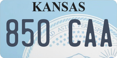 KS license plate 850CAA