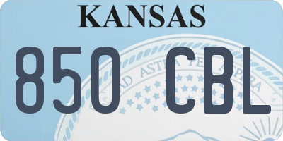 KS license plate 850CBL
