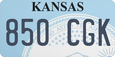 KS license plate 850CGK