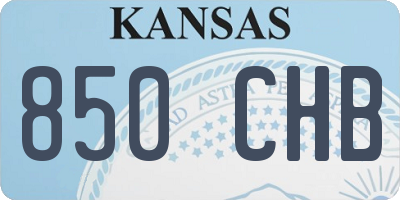 KS license plate 850CHB