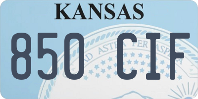 KS license plate 850CIF