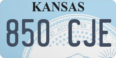 KS license plate 850CJE