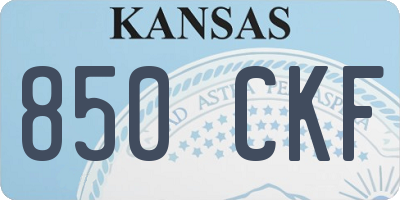 KS license plate 850CKF