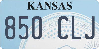KS license plate 850CLJ