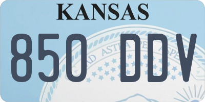 KS license plate 850DDV