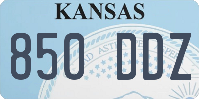 KS license plate 850DDZ