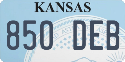 KS license plate 850DEB