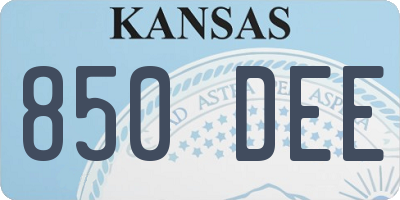 KS license plate 850DEE