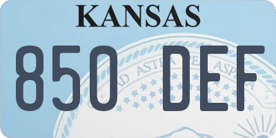 KS license plate 850DEF