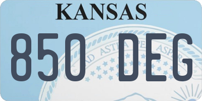 KS license plate 850DEG
