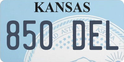 KS license plate 850DEL