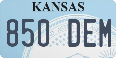 KS license plate 850DEM
