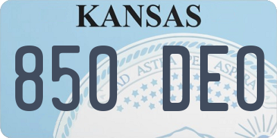 KS license plate 850DEO