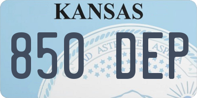 KS license plate 850DEP