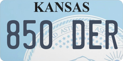 KS license plate 850DER