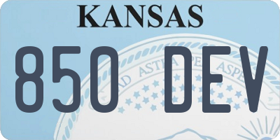 KS license plate 850DEV