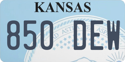 KS license plate 850DEW