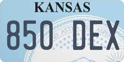 KS license plate 850DEX